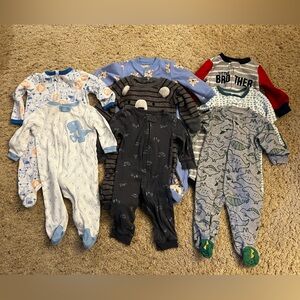 3-6 month Baby Boy Sleeper and Romper Bundle